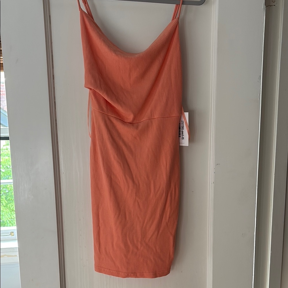 Hello Molly Orange Slip Mini Dress Spaghetti Strap Cocktail